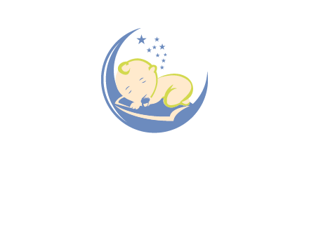 baby on moon and stars logo