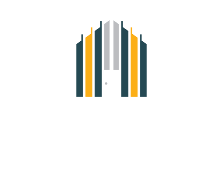 vertical lines house shape logo