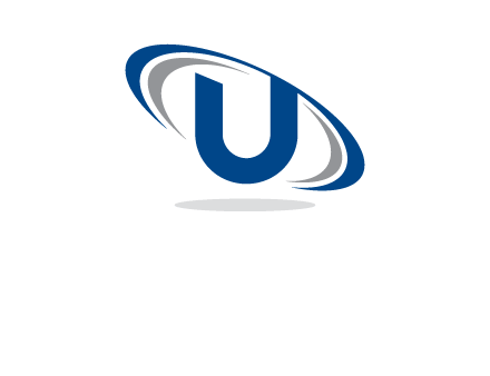 swooshes over letter U logo