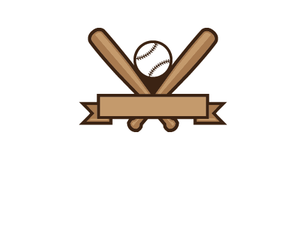 baseball bat with ribbon emblem