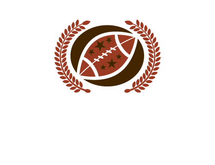 football and laurel wreath logo