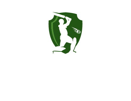 cricket player in shield logo