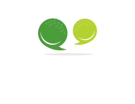 golf ball speech bubbles logo