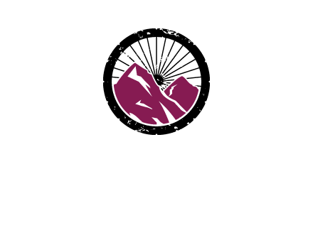 wheel and mountain for ski icon