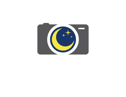 camera with moon and stars logo