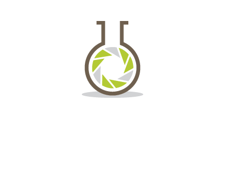 lens inside chemical flask icon