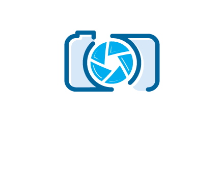 abstract image of a camera with lens logo icon