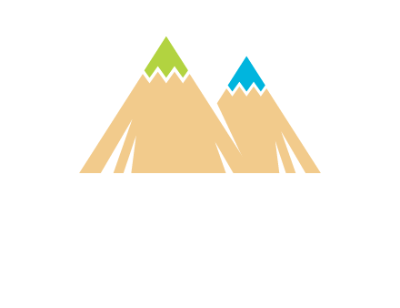 color pencil tips in mountain peak shape logo