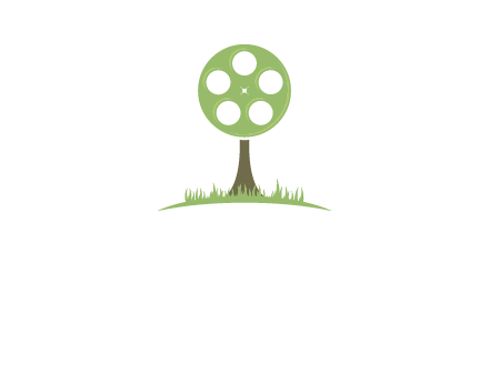 film reel on tree logo