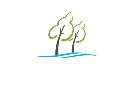 abstract trees and waves logo