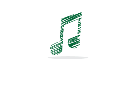 sketched music note logo