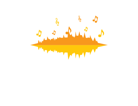 music equalizer with music notes logo