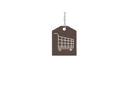 shopping cart on price tag logo