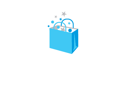 confetti in shopping bag graphic