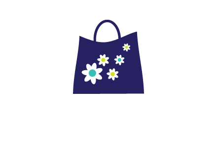 flowers design hand bag icon