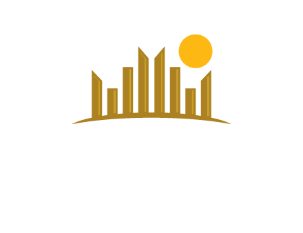 abstract skyline with sun logo