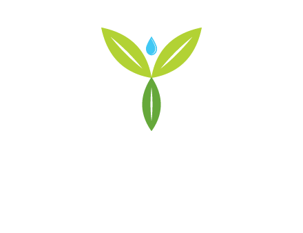 leaves with water drop icon