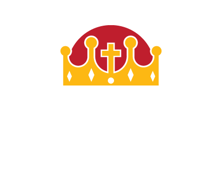 king crown with cross in center logo