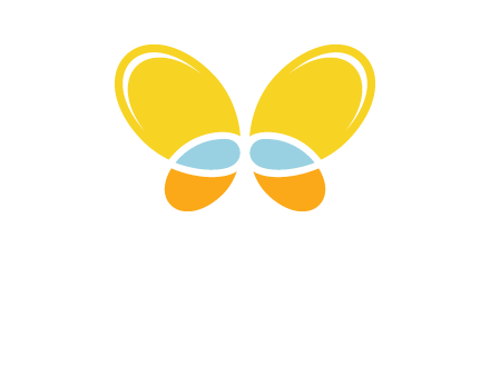 butterfly childcare logo with loops and ovals