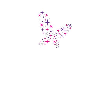 butterfly in star shape logo