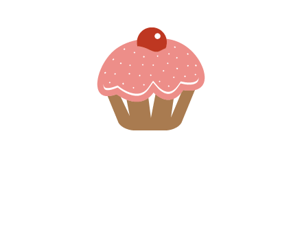 cute cupcake illustration food logo