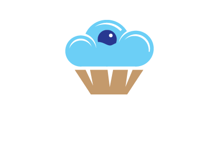 cloud forming cupcake with berry food logo