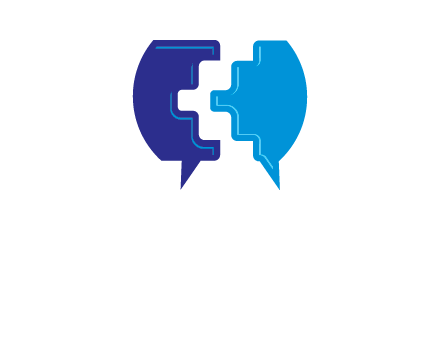 chat bubble in pieces communication logo