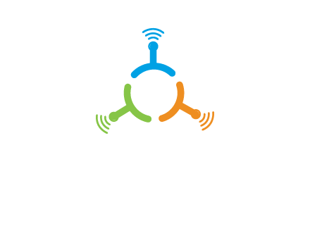 telecommunication logo with antennas