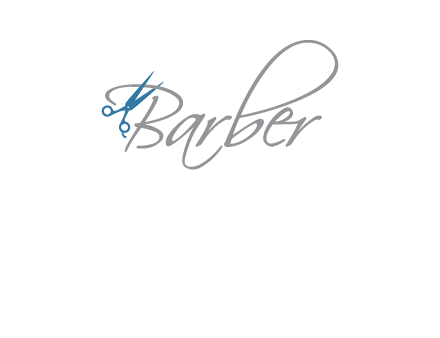 barber logo with scissors