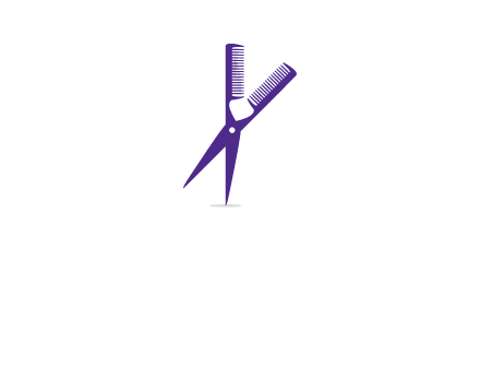 comb and scissors barber logo