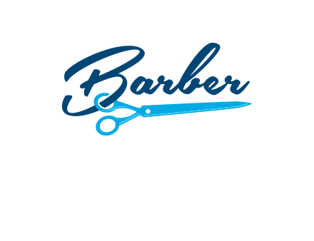 scissor entwined with barber logo