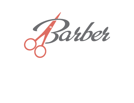 scissors in barber logo