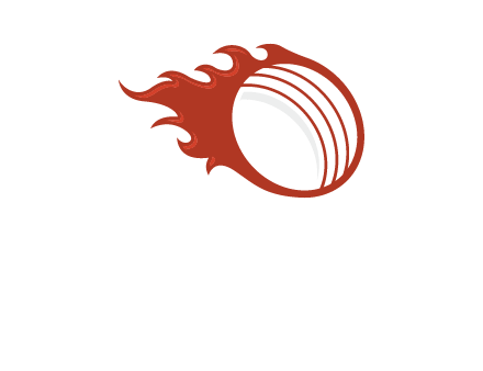 cricket ball fire sports logo