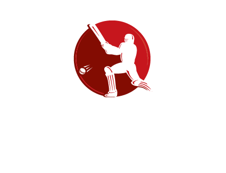 batsman in circle sports logo