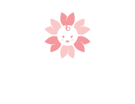 flower with a child face logo