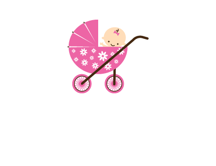 baby in stroller childcare logo