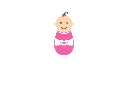 childcare logo with a baby in pink